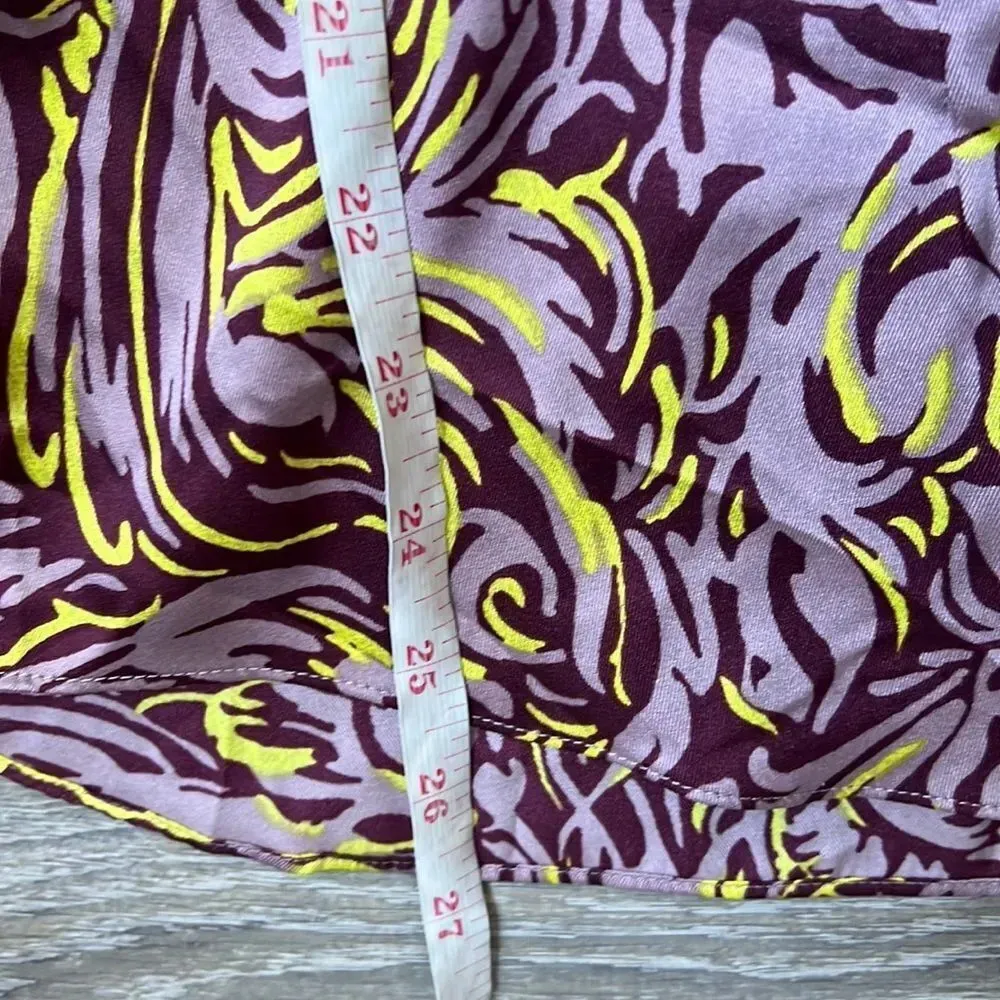 Cinq A Sept Purple Blanche Rhinestone Printed Button Front Top - Image 15