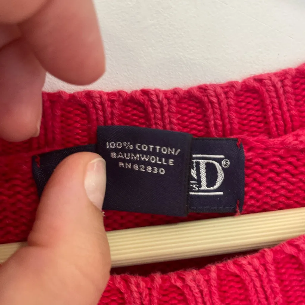 Vintage Lands' End Women's Vibrant Red Crew Neck Sweater sz Large(14 - Image 6