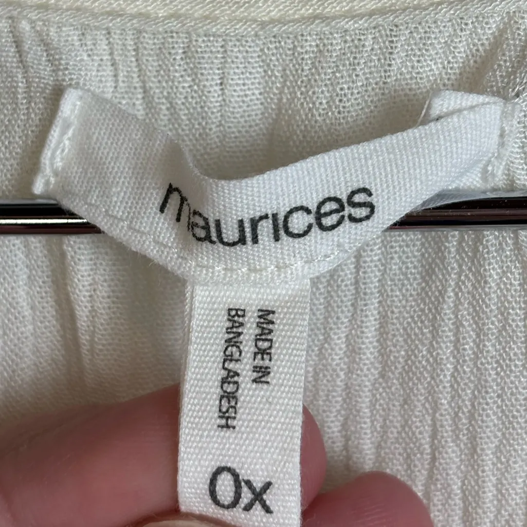 Maurices Woman’s Ivory White Casual Lightweight Classic Business Timeless Blouse - Image 3