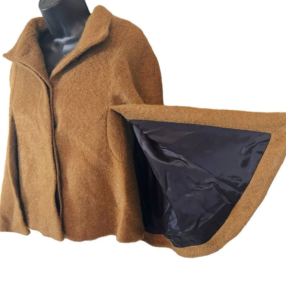 ZARA Mohair Blend Button Down Cape Capelet - Image 3