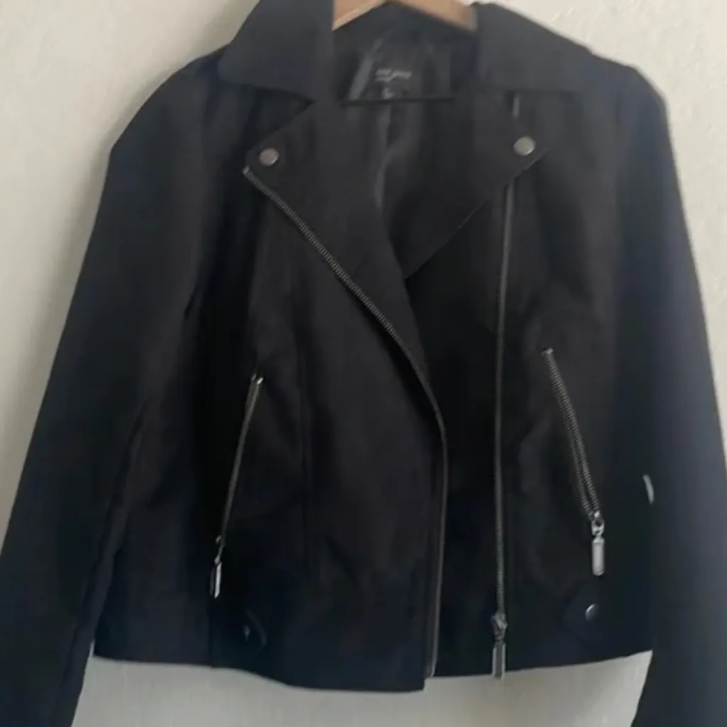 Womens Free Press Faux Suede Moto Jacket in black sz xs NWOT - Image 3