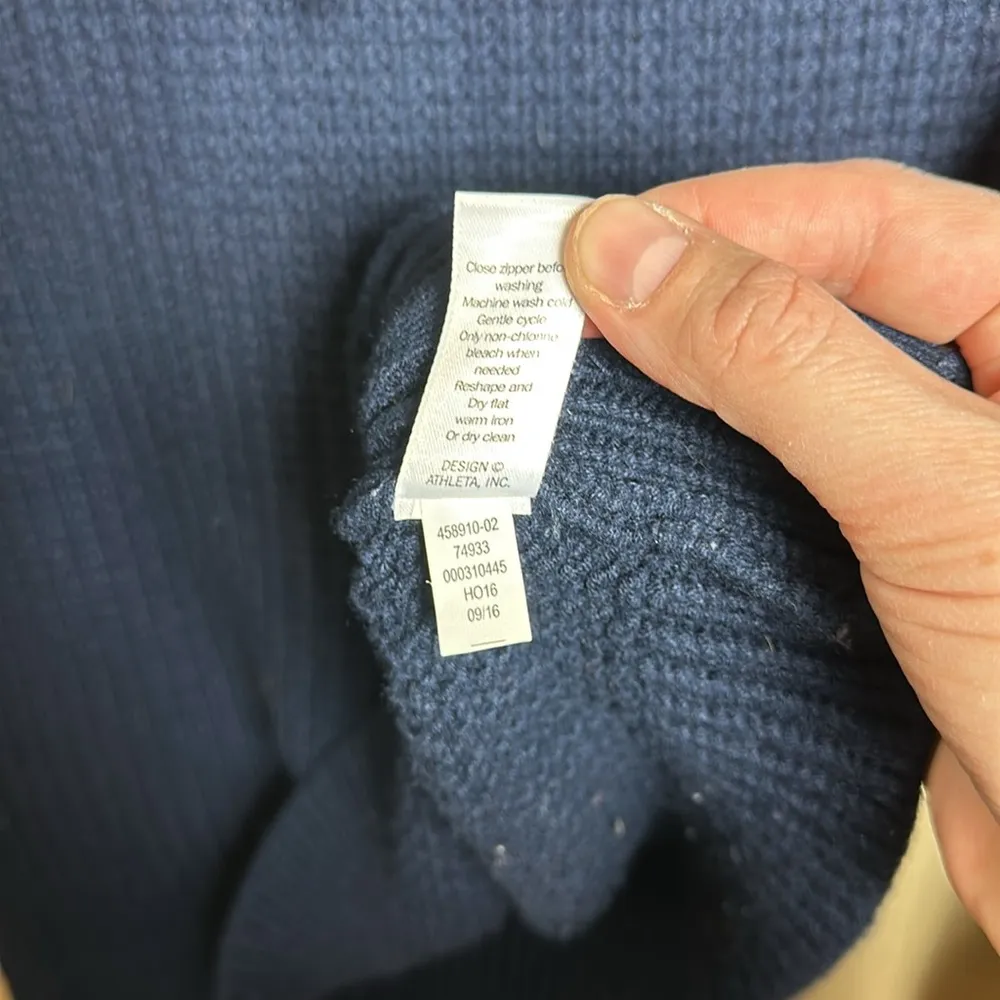 Athleta cowl neck merino wool blend sweater Size Xsmall Navy Blue - Image 7