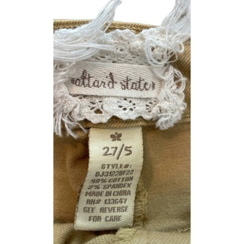 Altar'd State Cut Off Button Fly Jean Shorts Womens Size 27/5 Mustard Wash Denim - Image 5