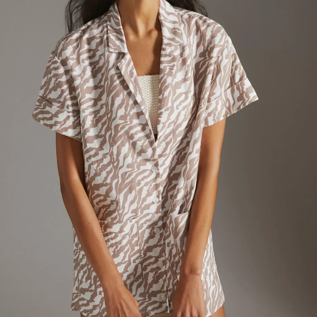 Anthropologie Amadi Zebra Print Shirt Dress - Image 8