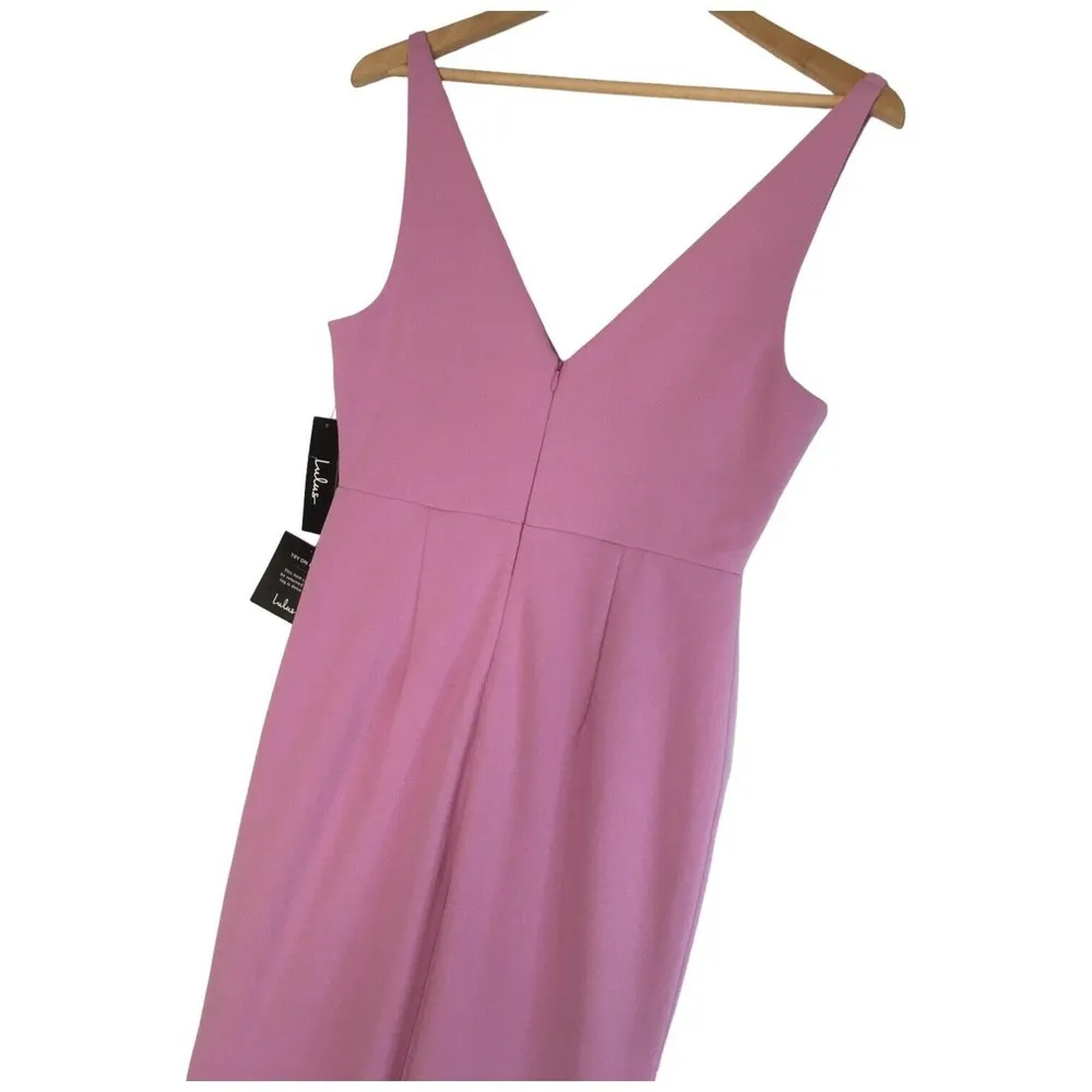 New Lulus Womens Medium Formal Cocktail Dress Sleeveless Maxi V Neck Lavender - Image 11