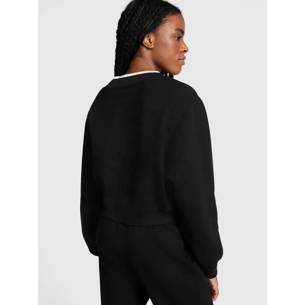 Victoria's Secret PINK Premium Fleece V-Neck Pullover Sweatshirt Large NWT - Image 2