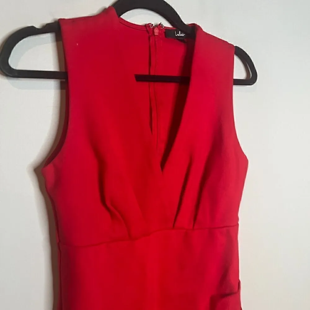 Lulu's red bodycon faux wrap dress - Image 2
