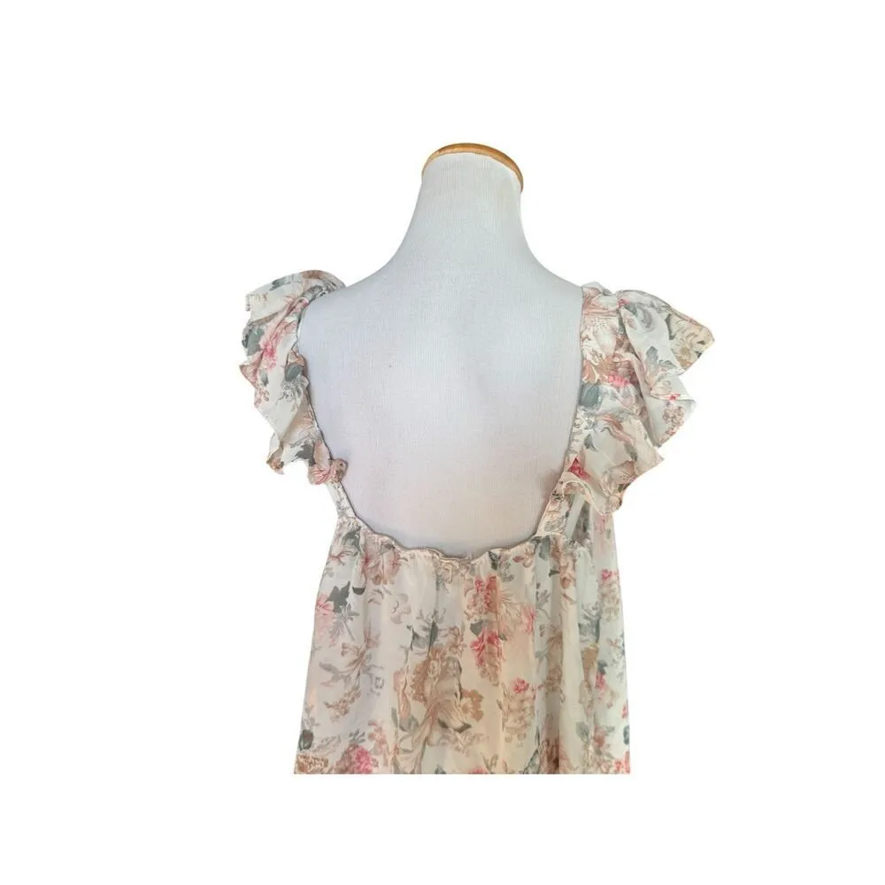 Womens Altard State Floral Ruffle Detail Blouse Top - Sz L - Image 2