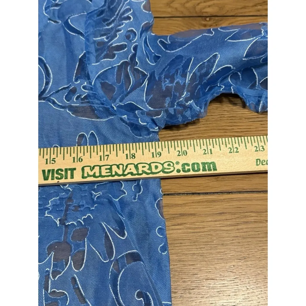 Susan Graver Sheer Floral Zip Up Shirt Jacket Size Small Blue Lightweight - Image 4