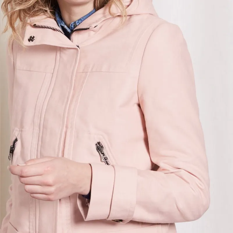 Boden Pink Moleskin Duffle Coat Hooded Quilted Lined Jacket Women’s Size 6 US - Image 12