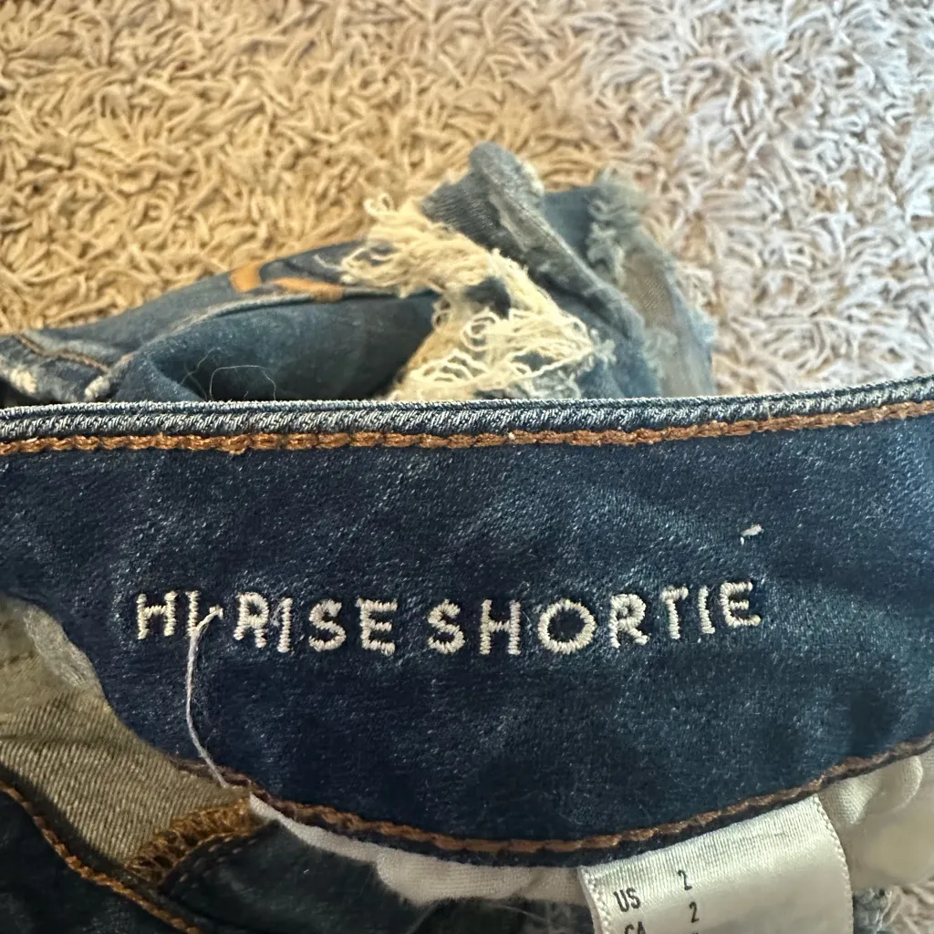 American Eagle Blue Jean Shorts with Lace Details - Image 4