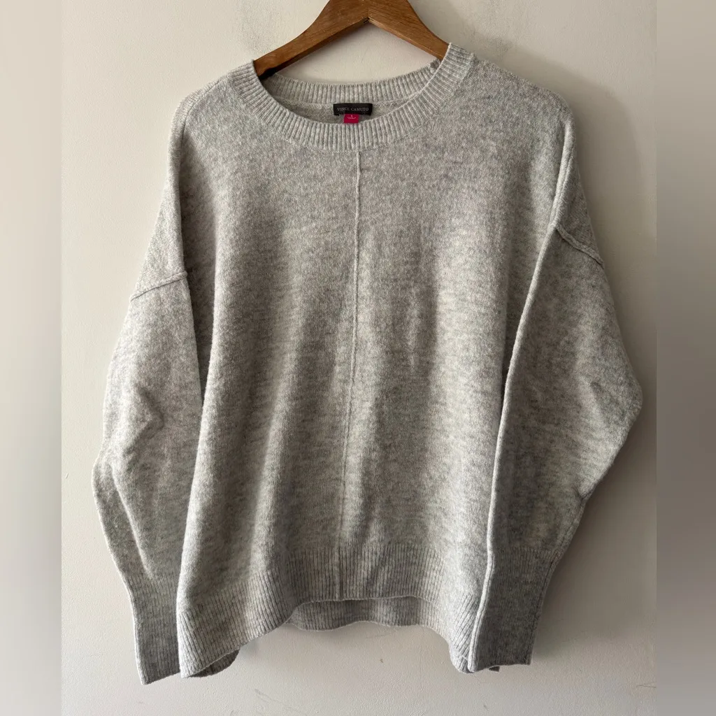 Vince Camuto Center Seam Cozy Light Gray Sweater - Image 2