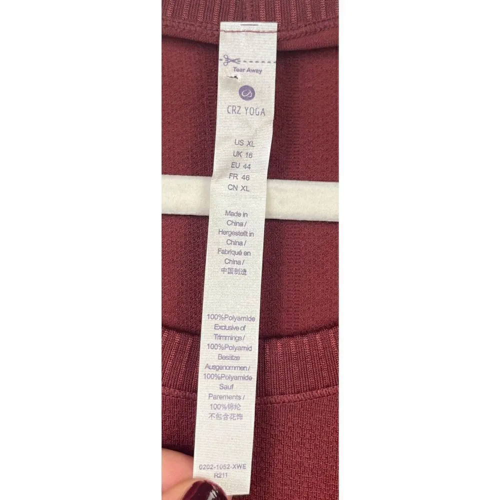 NWT CRZ YOGA Seamless Womens Workout Long Sleeve‎ Shirts Thumbholes Size X Large - Image 4