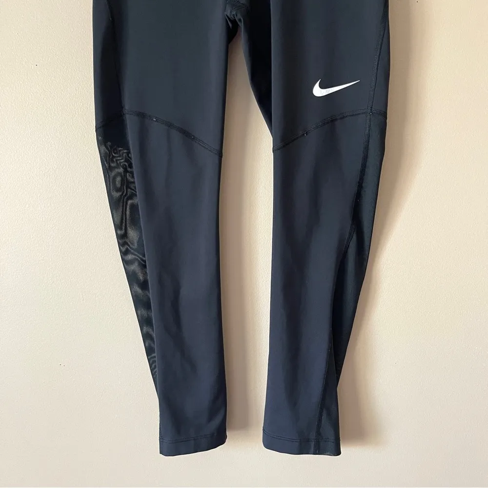 NIKE | Black Sheer Mesh Calf Full Length Leggings Sz S - Image 5