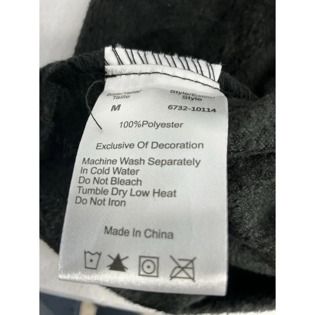 Womans Just Love Medium Black 1/4 Button Up Long Sleeve Pullover Soft Shirt New - Image 5