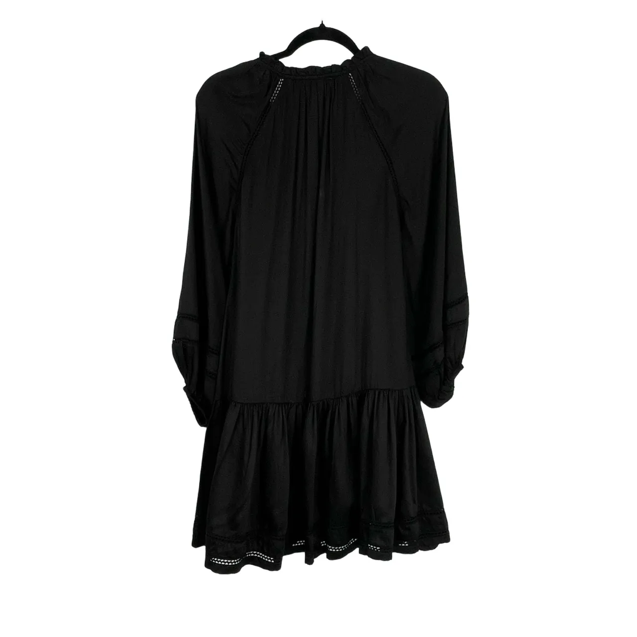 Cleobella Women's Black Bohemian Loose Fit Long Sleeve Tassel Tie Dress Size XS - Image 2