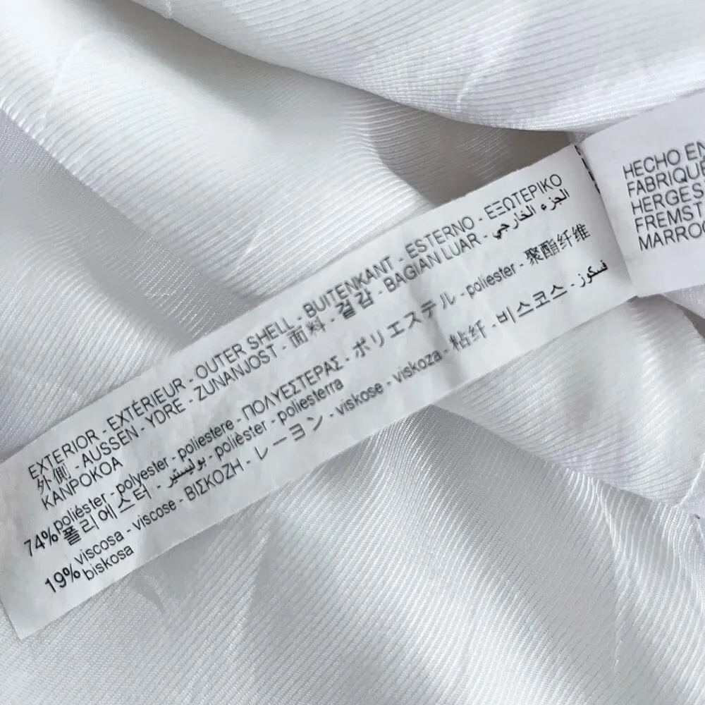 Zara White Dressy Long Vest Waistcoat Minimalist Side Slits size Large - Image 8