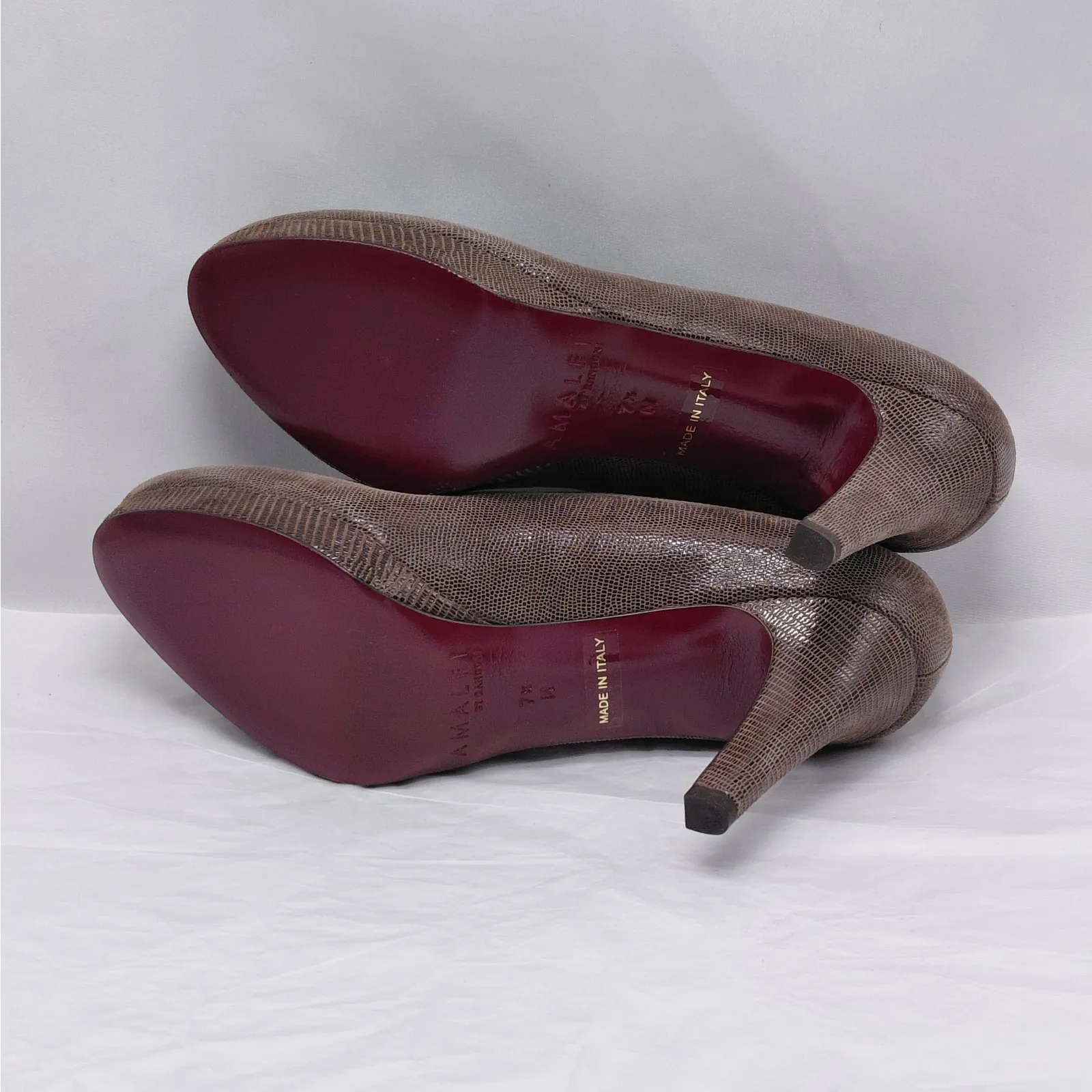 Amalfi by Rangoni Daniel Pumps Women's 7.5M Brown Textured Italy High Heel Shoes Size 7.5 - Image 11