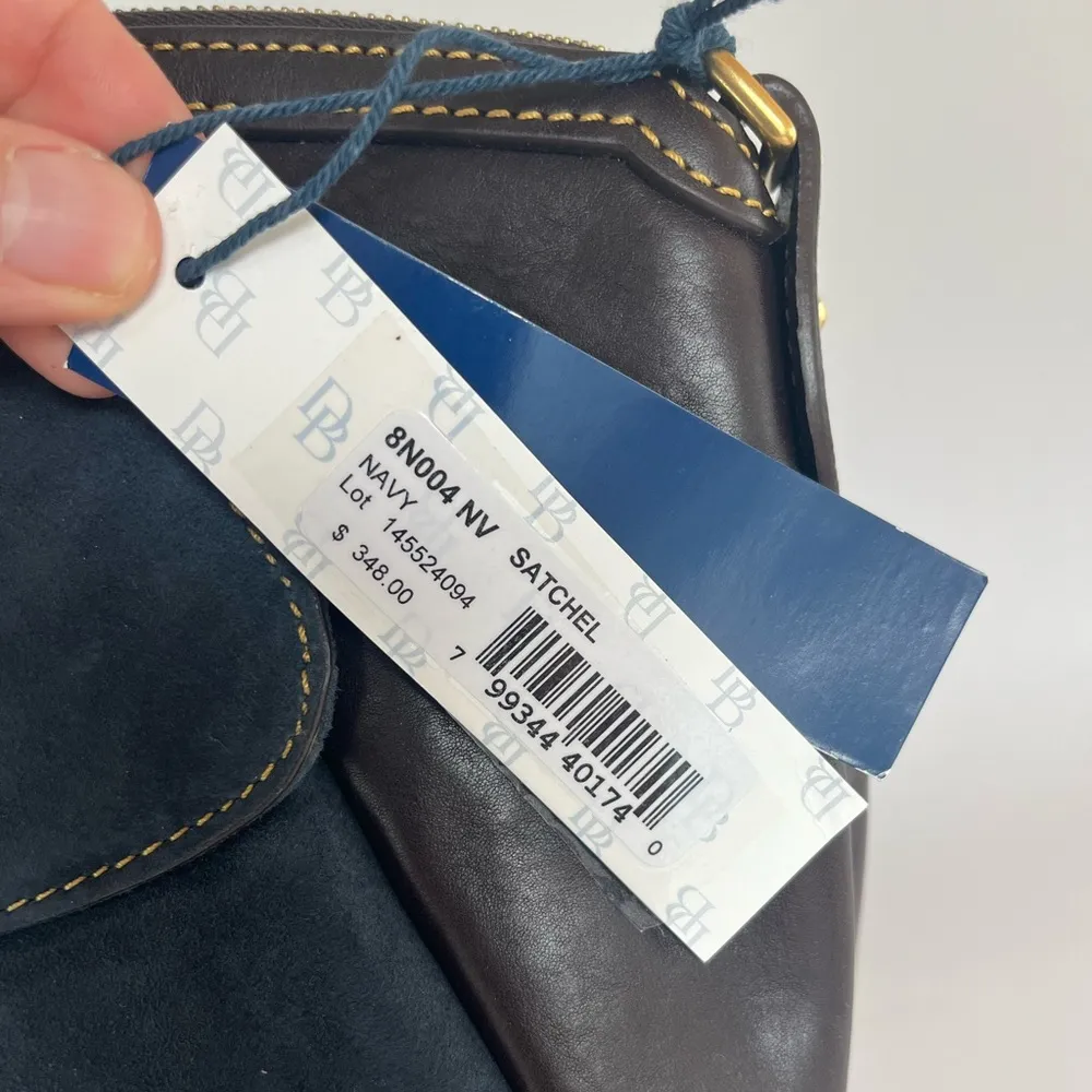 Dooney & Bourke Samba Leather & Suede Satchel - Navy - Image 2