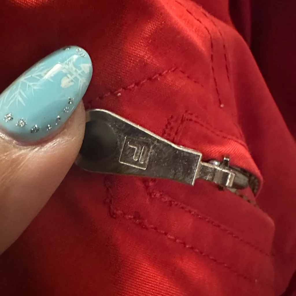 Vintage Fila Snowtime 1980’s Women Red Ski Jacket Coat Size 12 Military style - Image 6