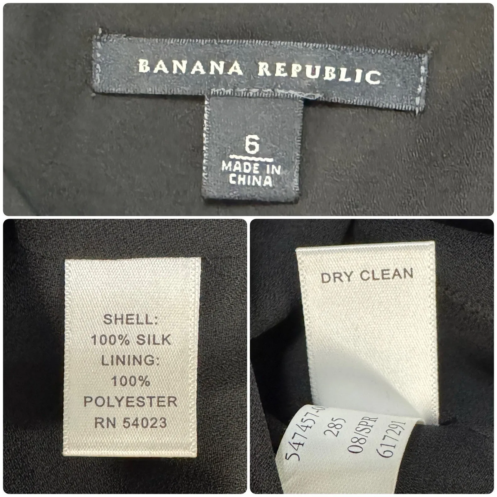 BANANA REPUBLIC Patagonia Bandha V Neck Silk Black Dress Front Twist Size 6 - Image 11