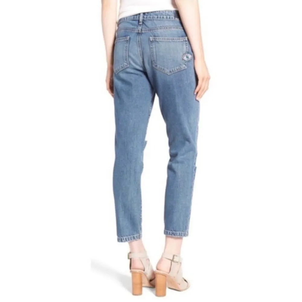 Paige Jimmy Jimmy Ankle Boyfriend Eye Embroidered Jeans Size 27 - Image 4
