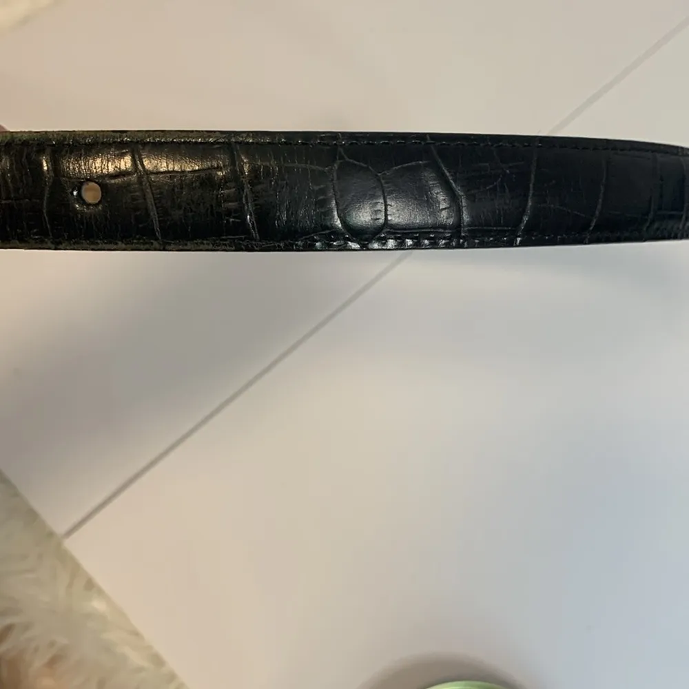 BRIGHTON BLACK EMBOSSED LEATHER BELT GORGEOUS HARDWARE M/L 32 - Image 4