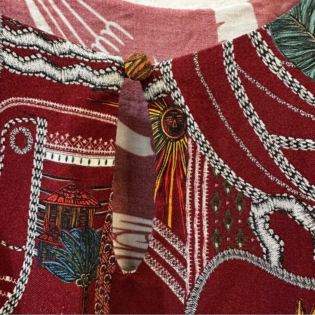 Anthropologie x Farm Rio Benita Cami Blouse Size S Toucans & Palm Pattern - Image 9