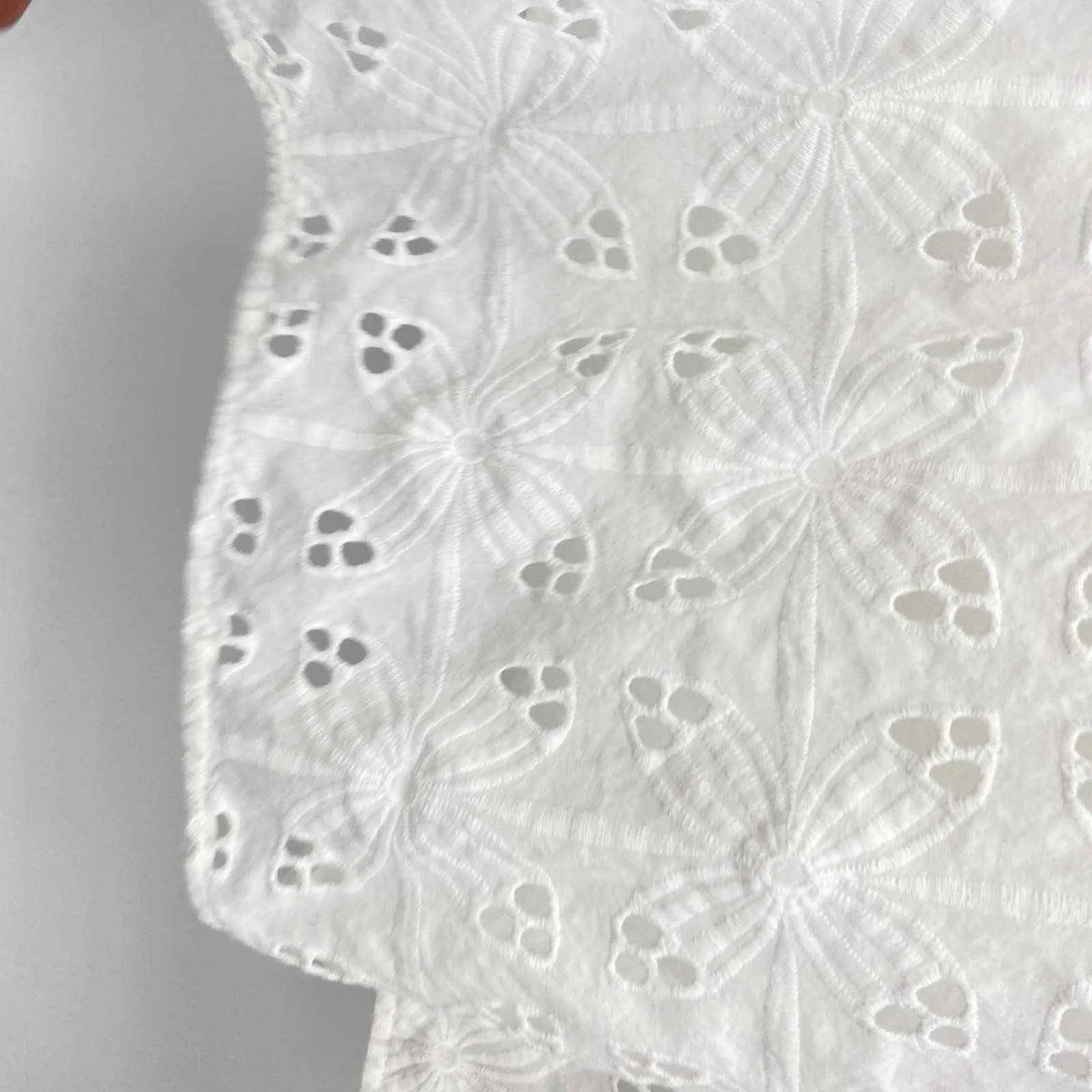 Ann Taylor‎ Cowgirl Festival Dress Womens 10 White Cotton Eyelet Lined Zip Back - Image 4