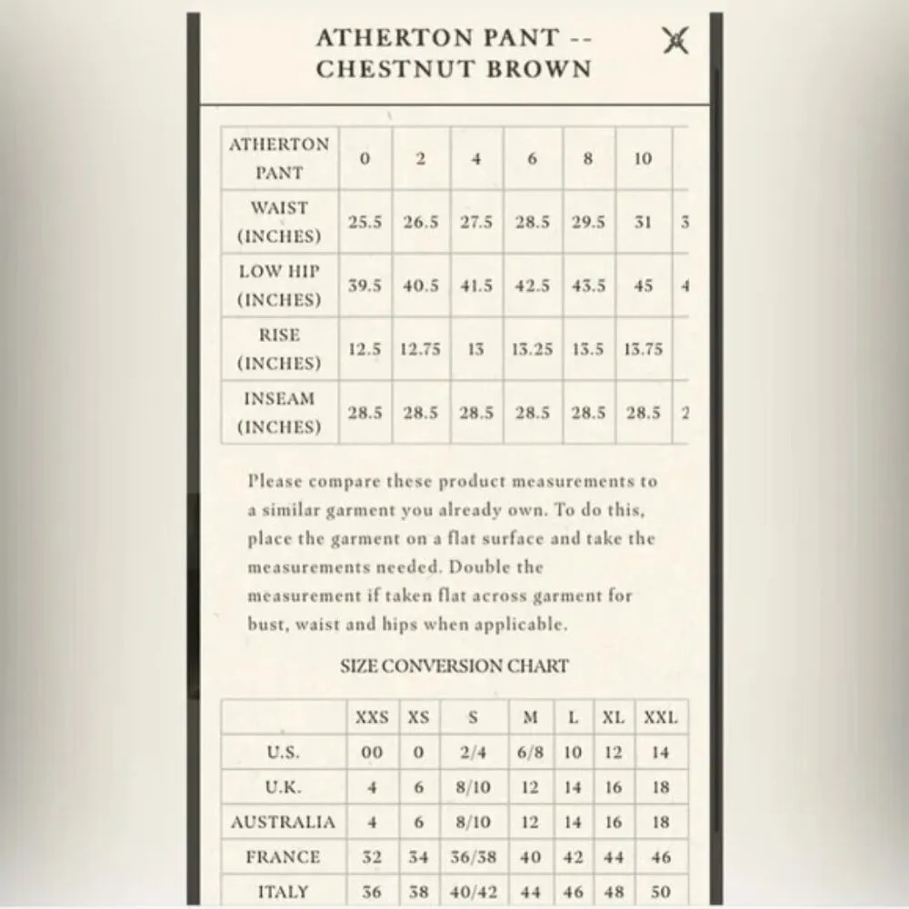 💕DOEN💕 Atherton Pant ~ High Waisted Corduroy Pants Chestnut Brown 12 NWT - Image 8