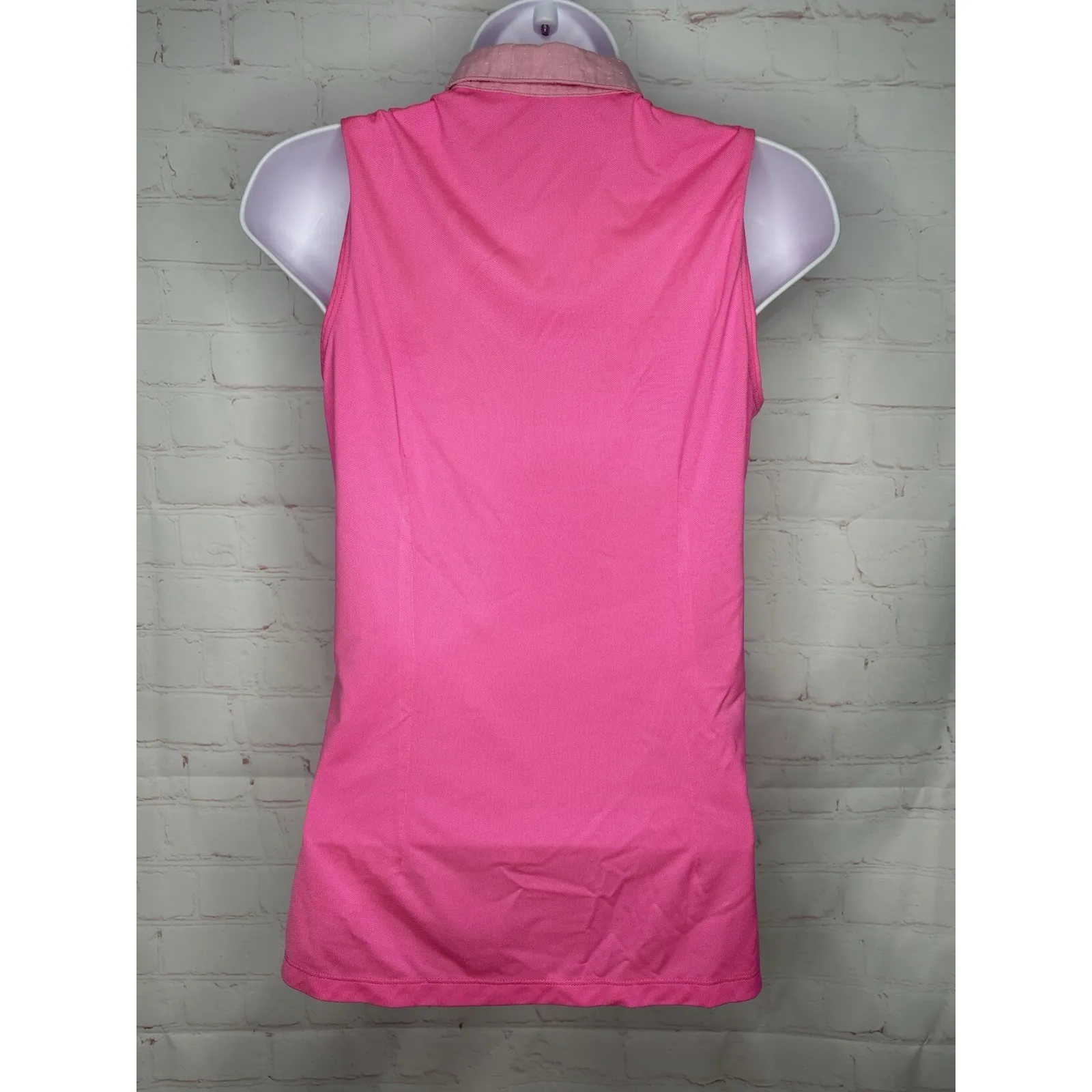 Lady Hagen Women's Golf Sleeveless Button Down Polo Shirt Pink Size S‎ - Image 8