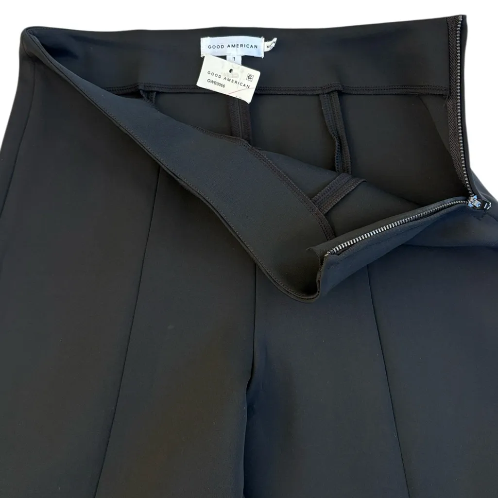 NWT Good American Good Waist High Rise Ankle Zip Scuba Pants Black Size Small - Image 6