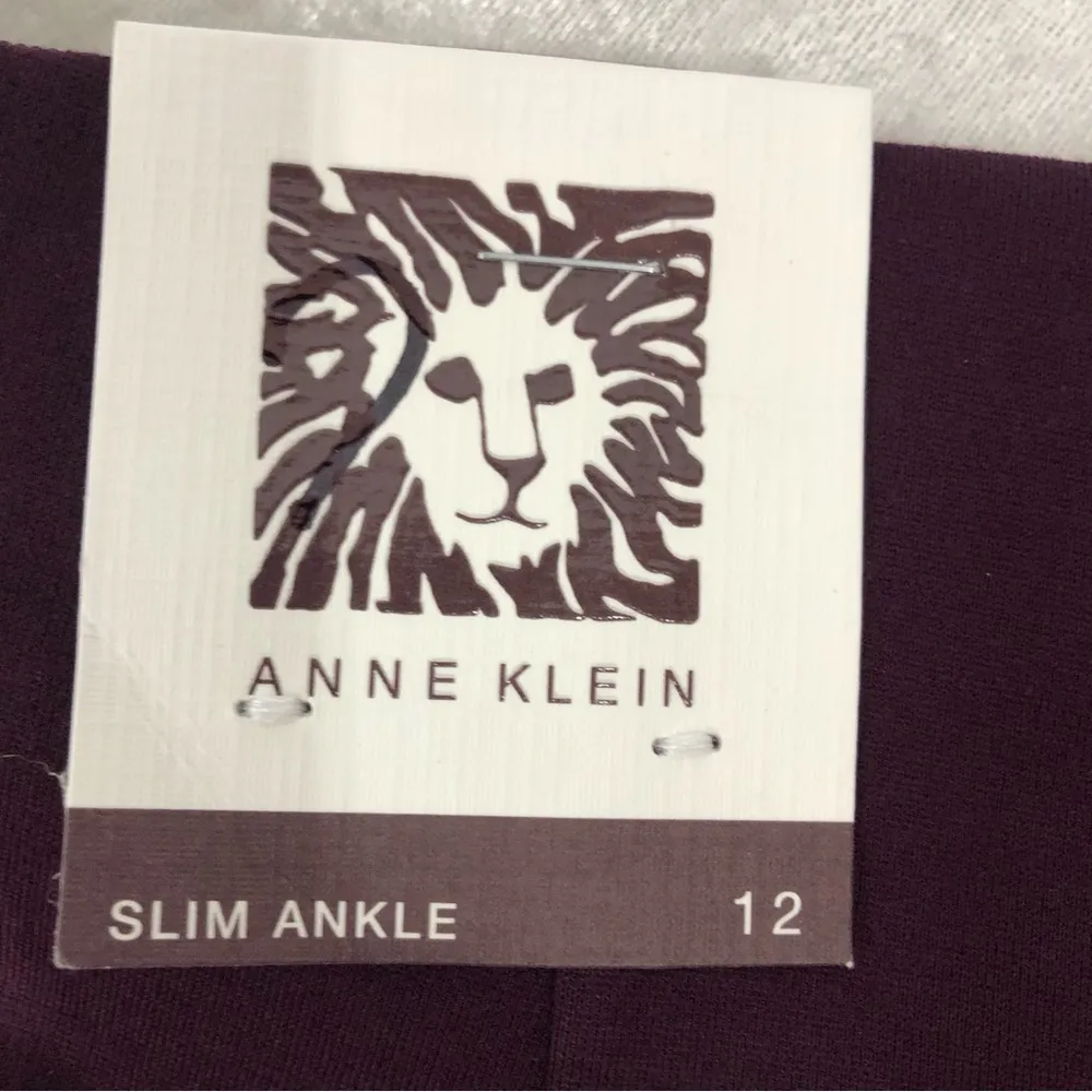 Ann Klein purple Women’s Business Dress Slacks Pants slim ankle Size 12 - Image 9