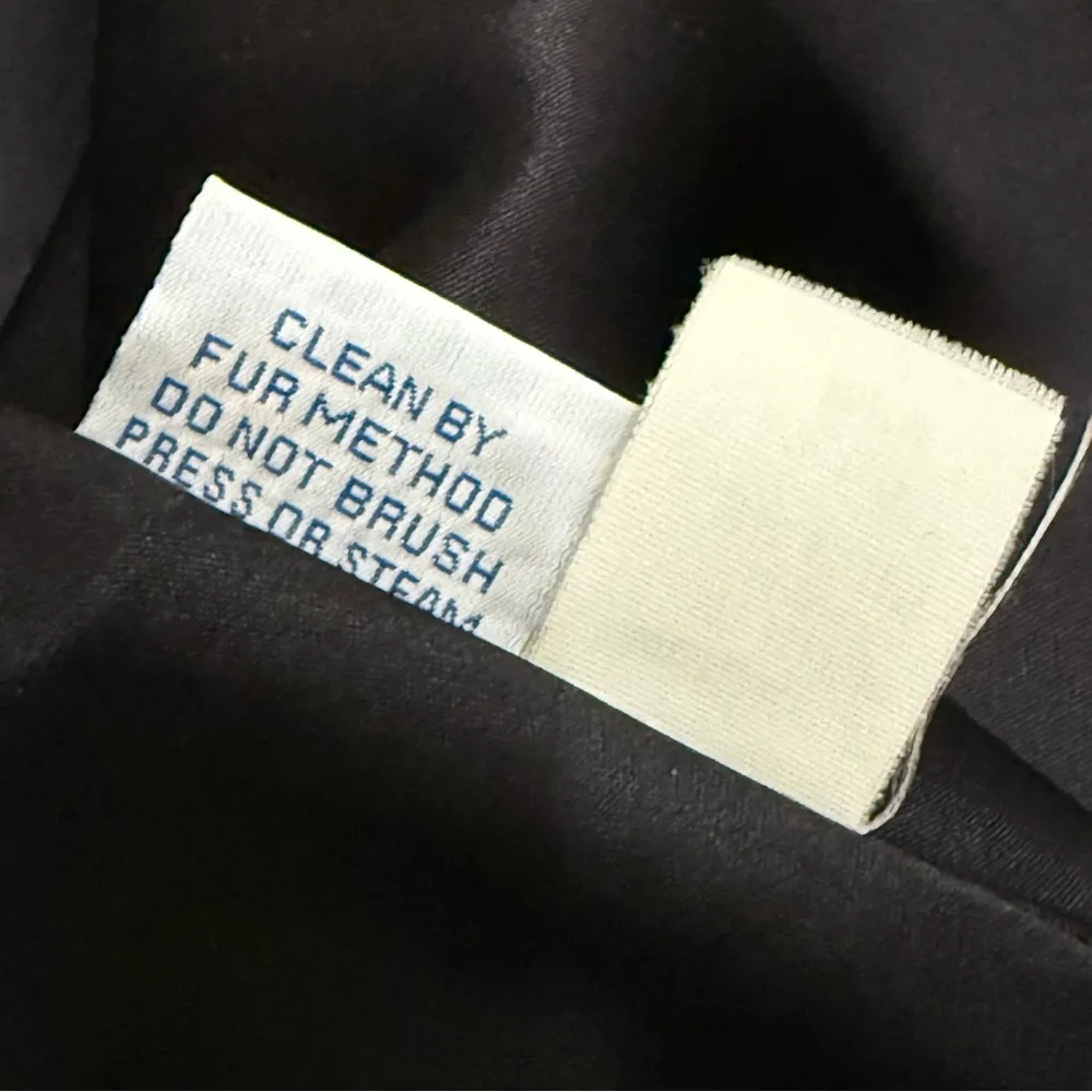 Vintage 80s DonnyBrook Black/White Bow Ribbon Print Faux Fur Coat Size Petite M Black - Image 16