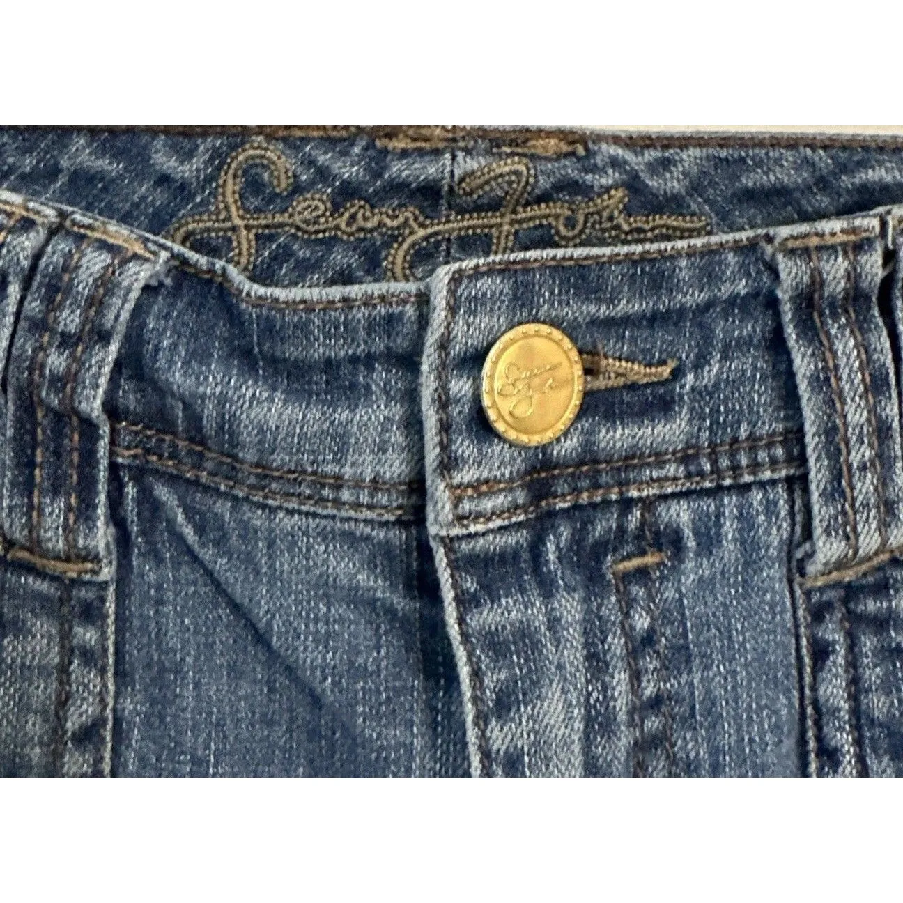 Sean John Womens‎ Jeans Size 11 Blue Cotton Denim High Rise Y2K Relaxed Straight - Image 4