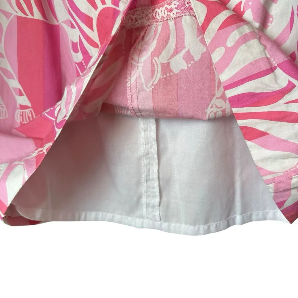 Vintage Lilly Pulitzer Pink Zebra Lined Mini Skirt Preppy Resortwear Y2K Sz 8 - Image 3