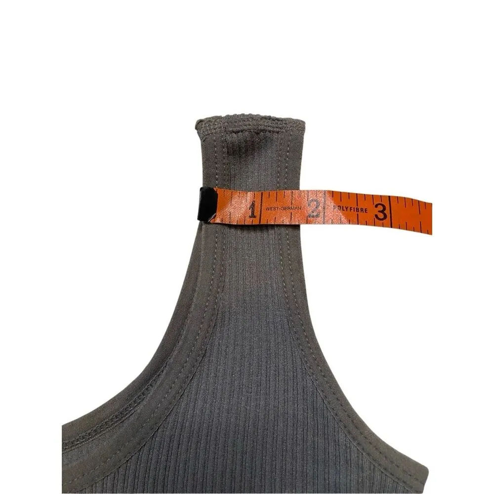 Coqq Wide Strap Ribbed Crop Top Tank Top Sexy Lounge Casual Everyday Gray - Image 10