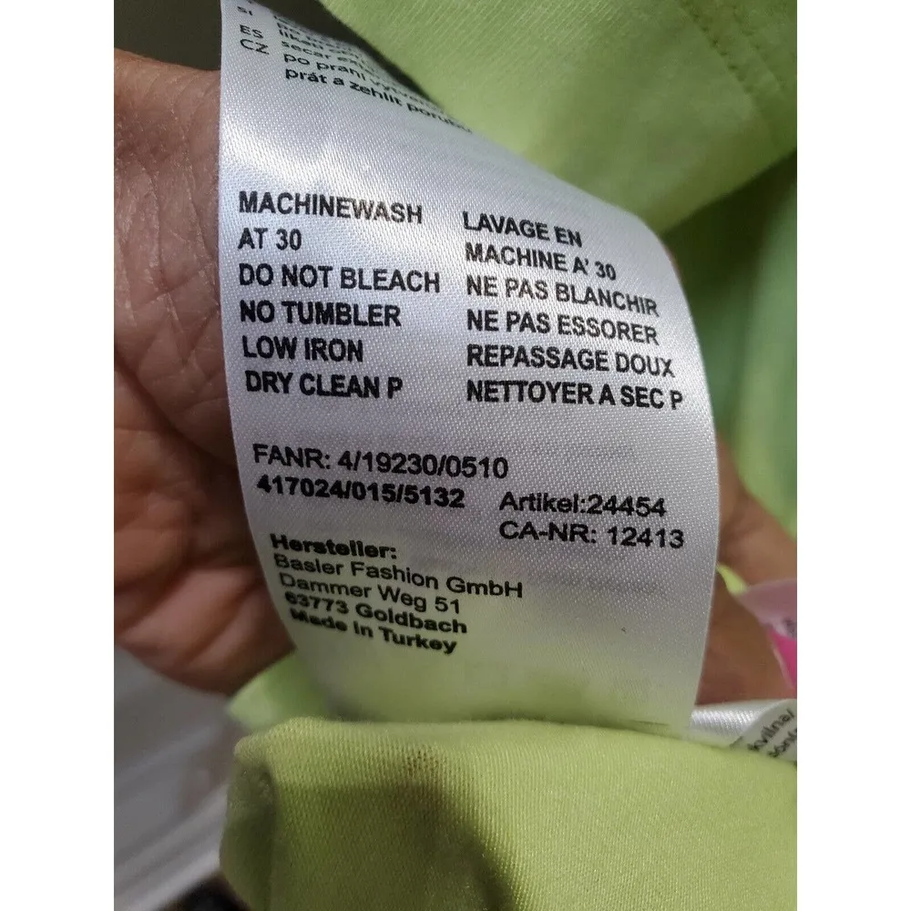 Bloomingdale's Basler Women's Green Polyester 3/4 Sleeve Round Neck T - Image 7