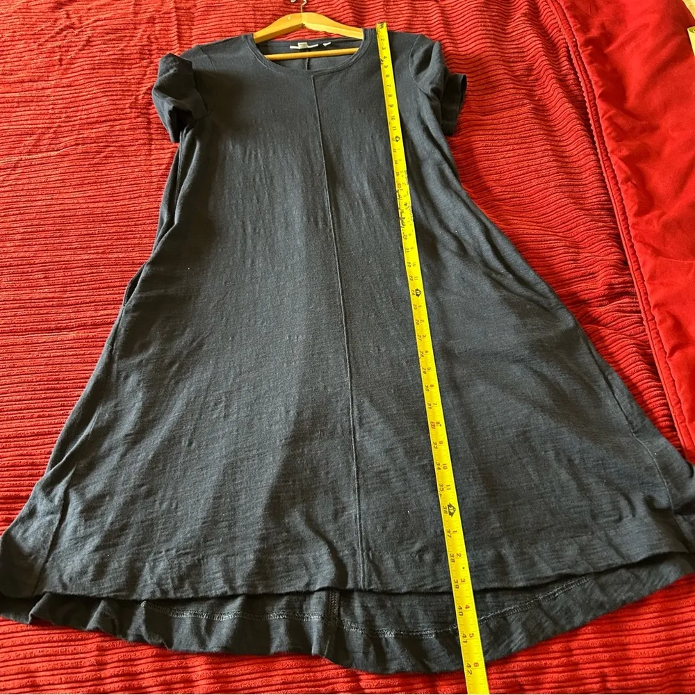 Chico’s Seamed Cotton Slub T-Shirt Dress Navy Blue. Size 4/Chicos 0. - Image 10