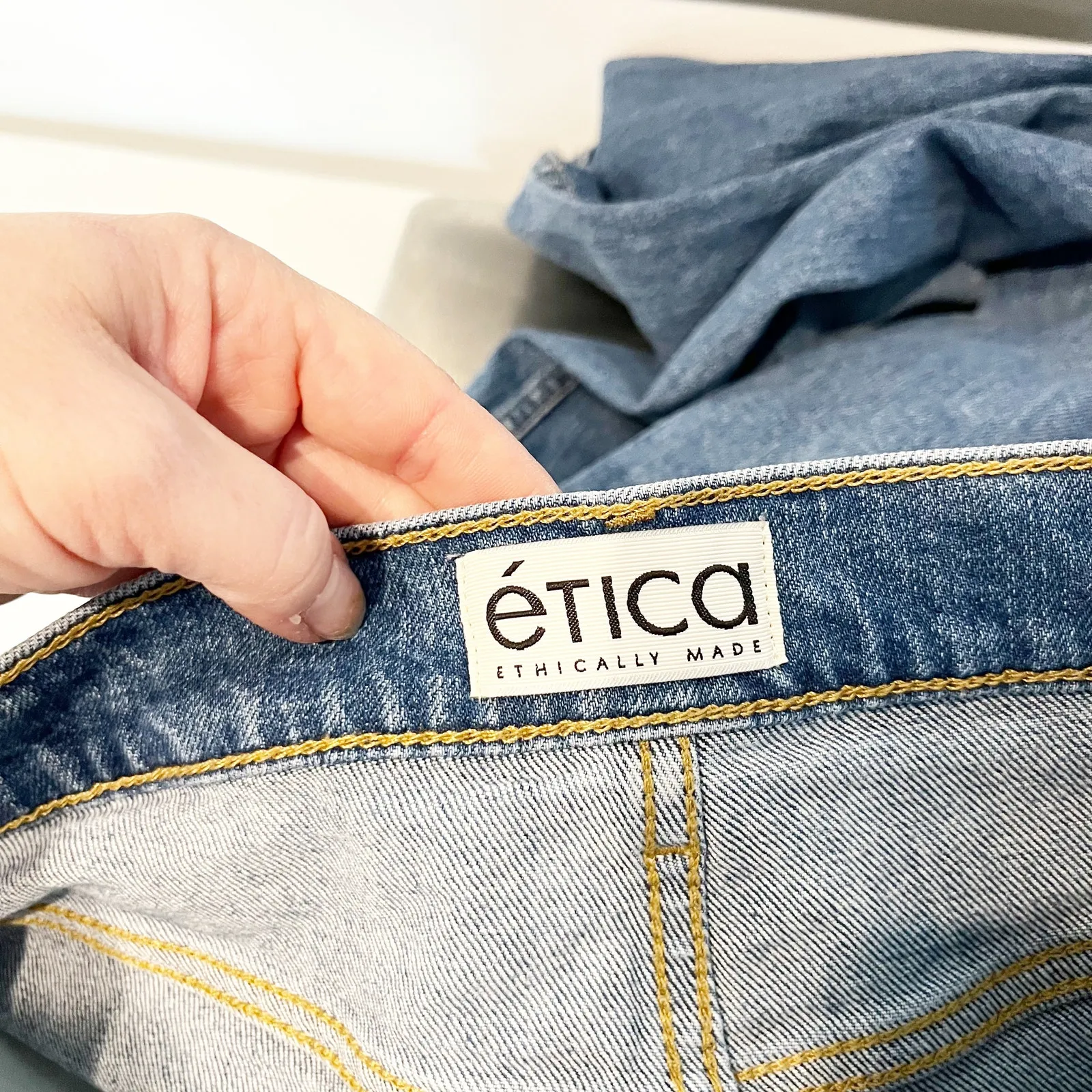 Etica Anya Modern High Rise Organic Cotton Flare Jeans Blue 27 - Image 3