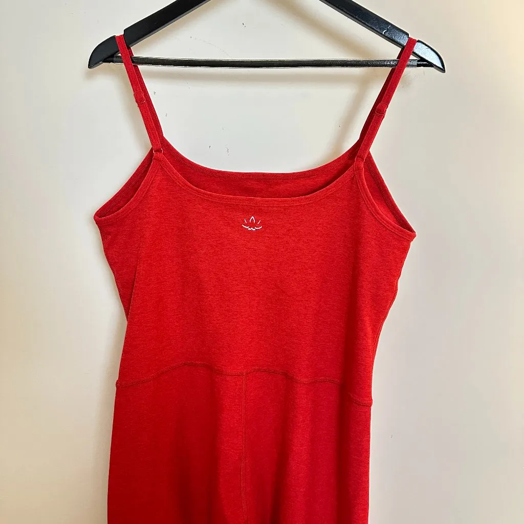 BEYOND YOGA Uplevel Space Dye Midi Jumpsuit in Ruby Red Heather Size X-Large - Image 6