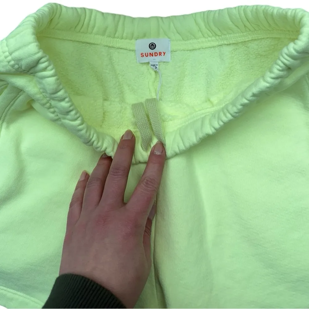 Neon Green Sundry Sweat Shorts - Size Medium (8/10) NWT - Image 3