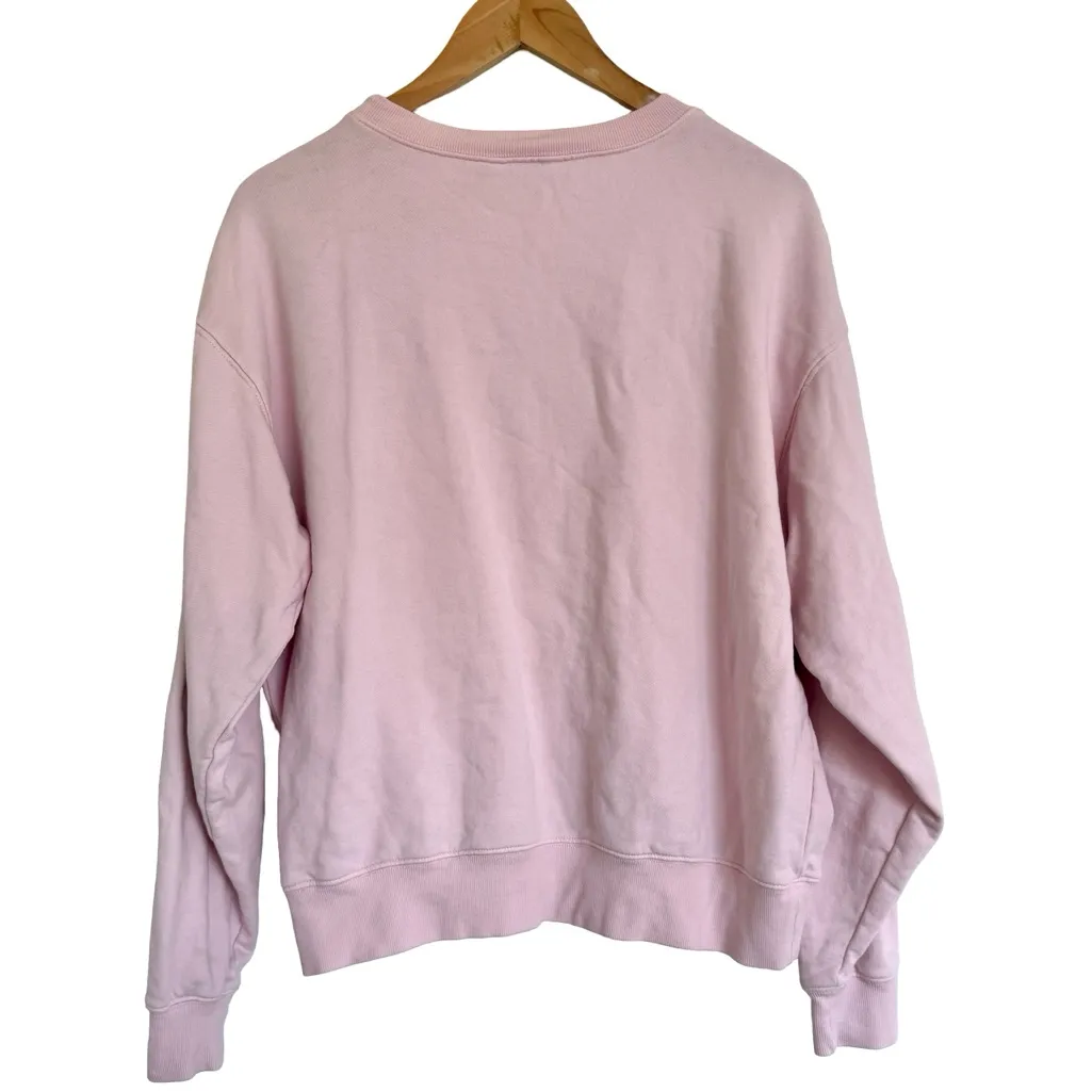 White Fox Pink Brunch Club Pullover Crew Sweatshirt Sweater Size M - Image 3