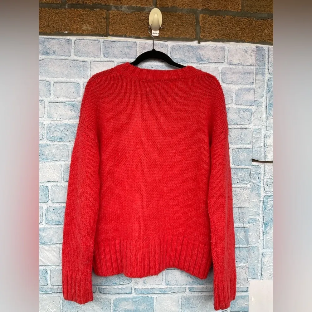 RE/DONE   90s Oversized Sweater in Red
Orange small - Image 5