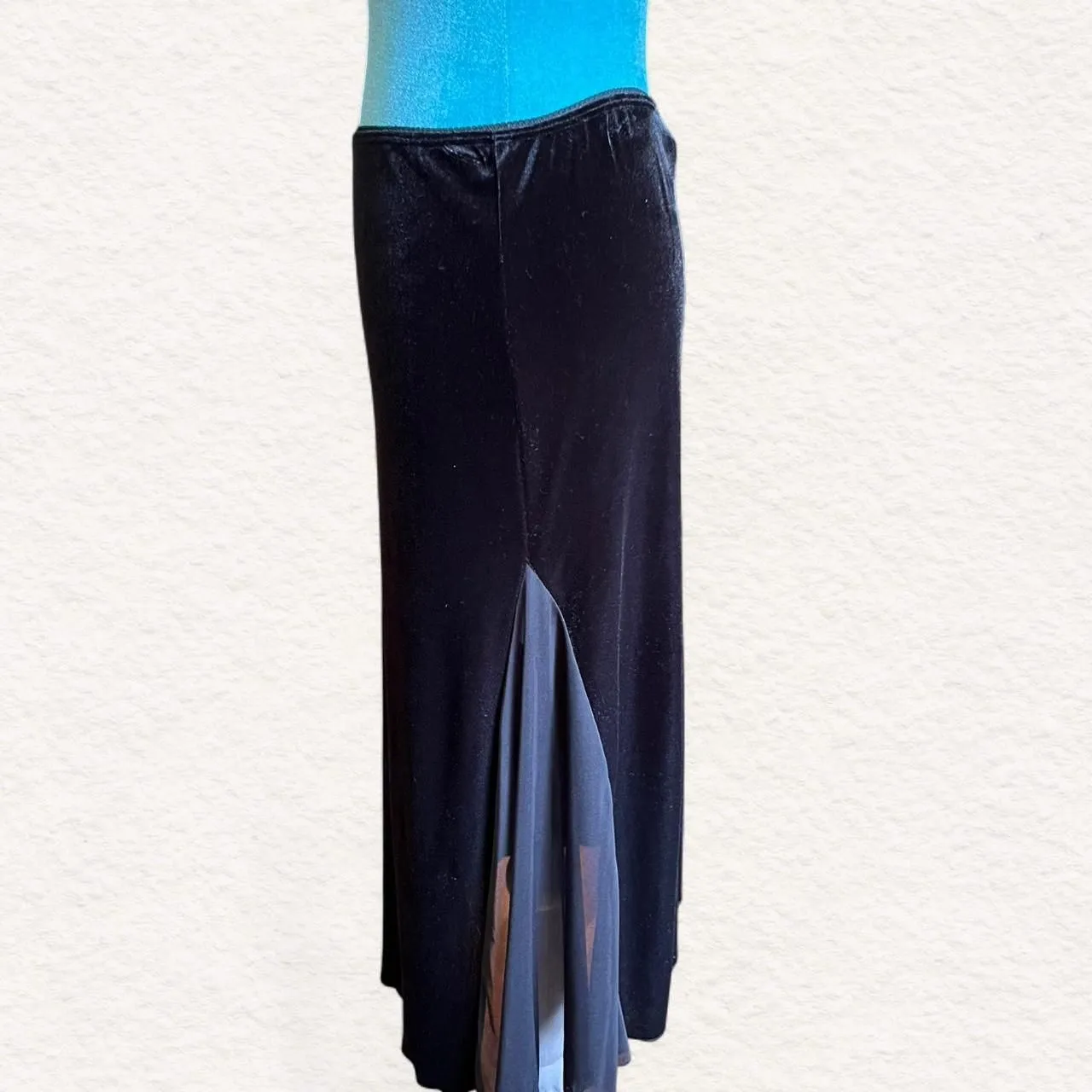 Vintage Y2K Whimsigoth Velvet Midi Skirt by Divine size M whimsygoth goth 90's Black Size M - Image 2