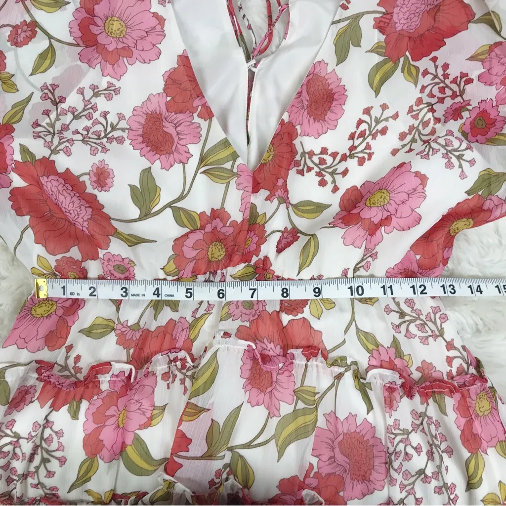 STEVE MADDEN Sol Dress Vintage Rose Pink Tiered Chiffon Boho Wedding‎ Medium New - Image 12