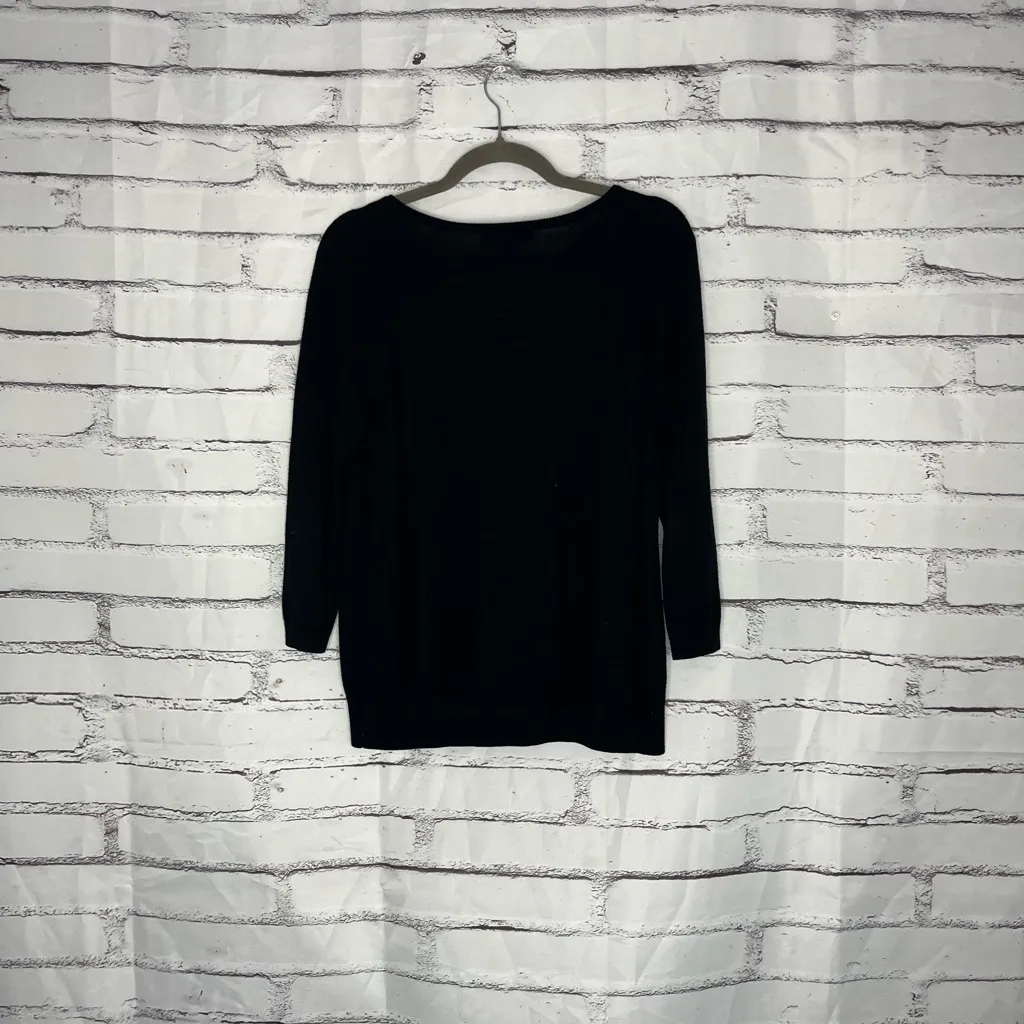 Banana Republic Black Pleated Sweater Women’s Medium 3/4 Sleeve Pullover
Blouse - Image 10