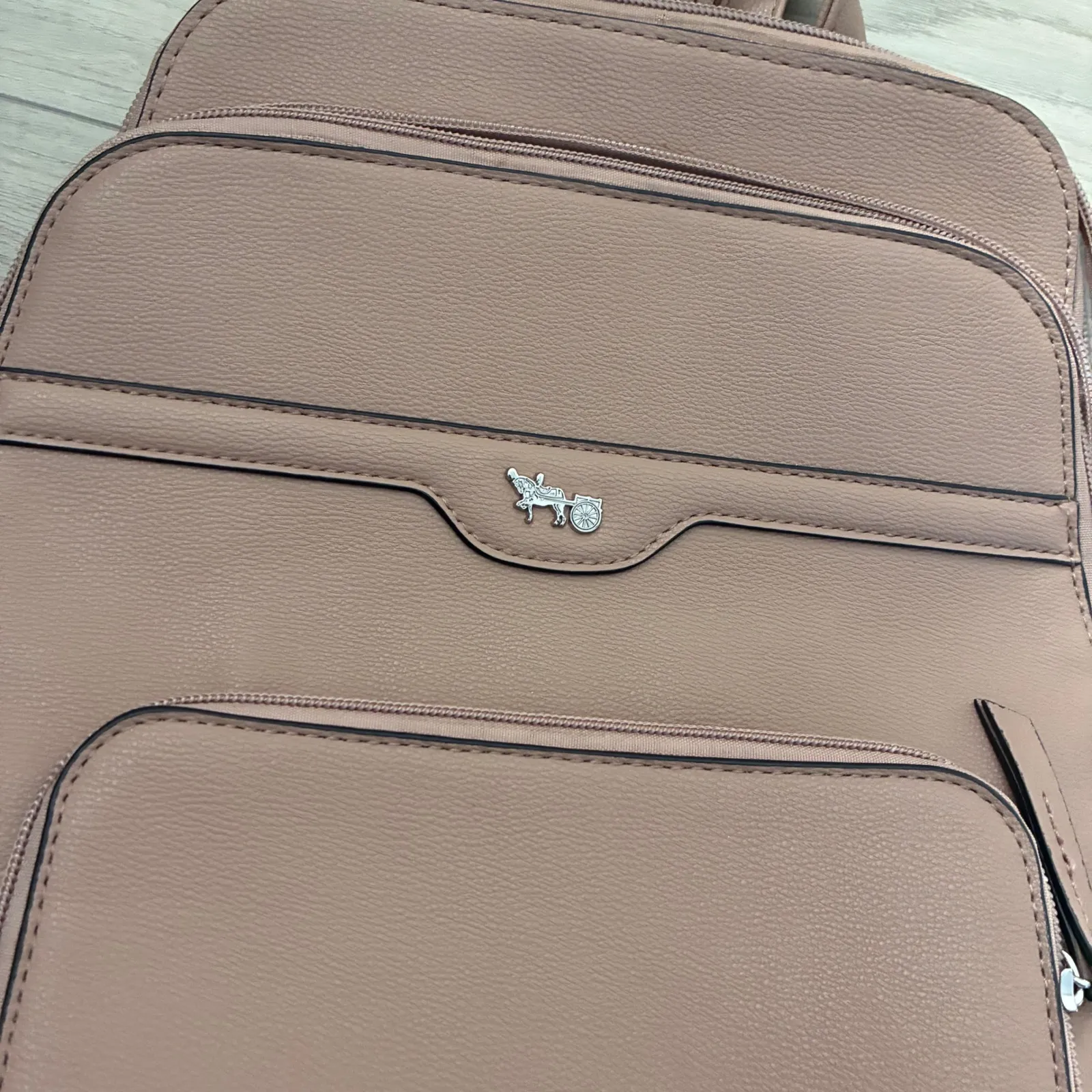 Mathew and Julian Rose Tan Backpack Purse Convertible Shoulder Bag Pink - Image 2