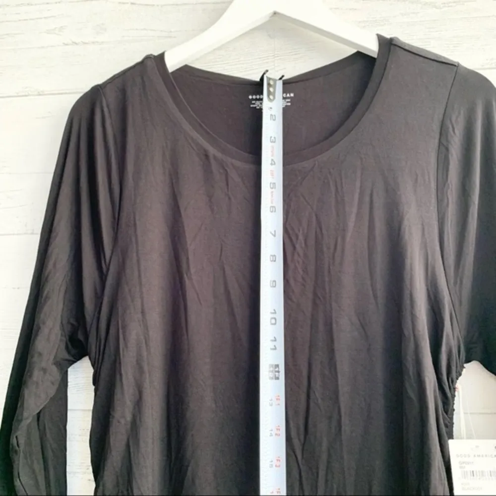 Good American Black Ruched Midi Dress - Image 13