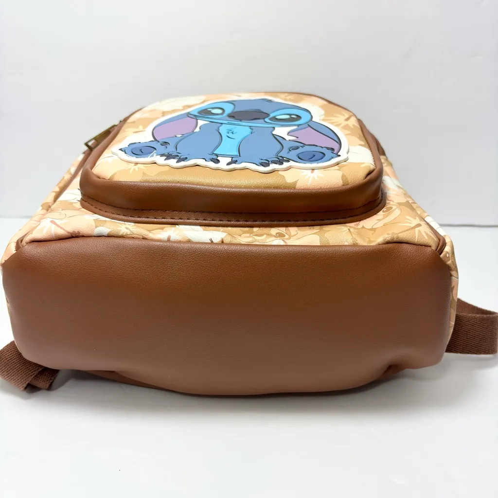Disney‎ Stitch Floral Backpack Brown,Tan, Fall Halloween New Blue - Image 11